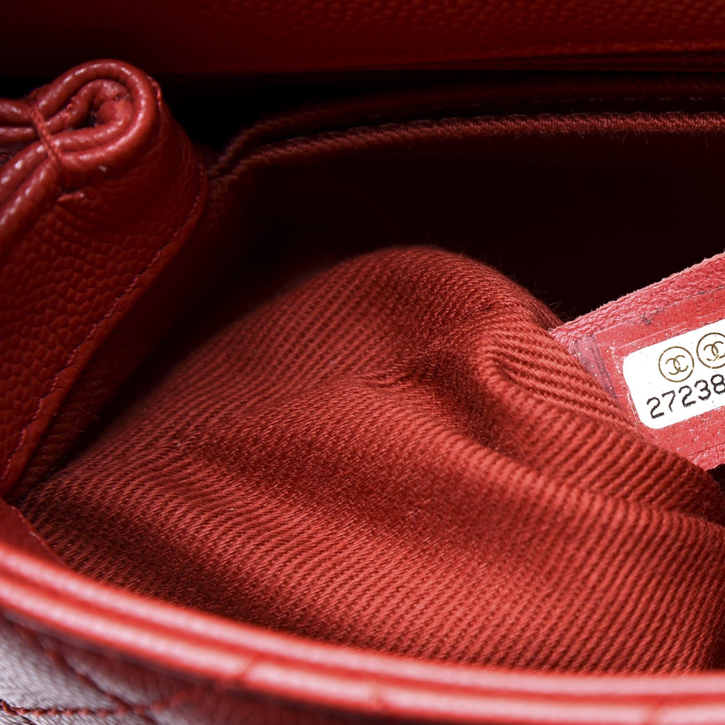 Caviar Quilted Mini Coco Handle Flap Dark Red