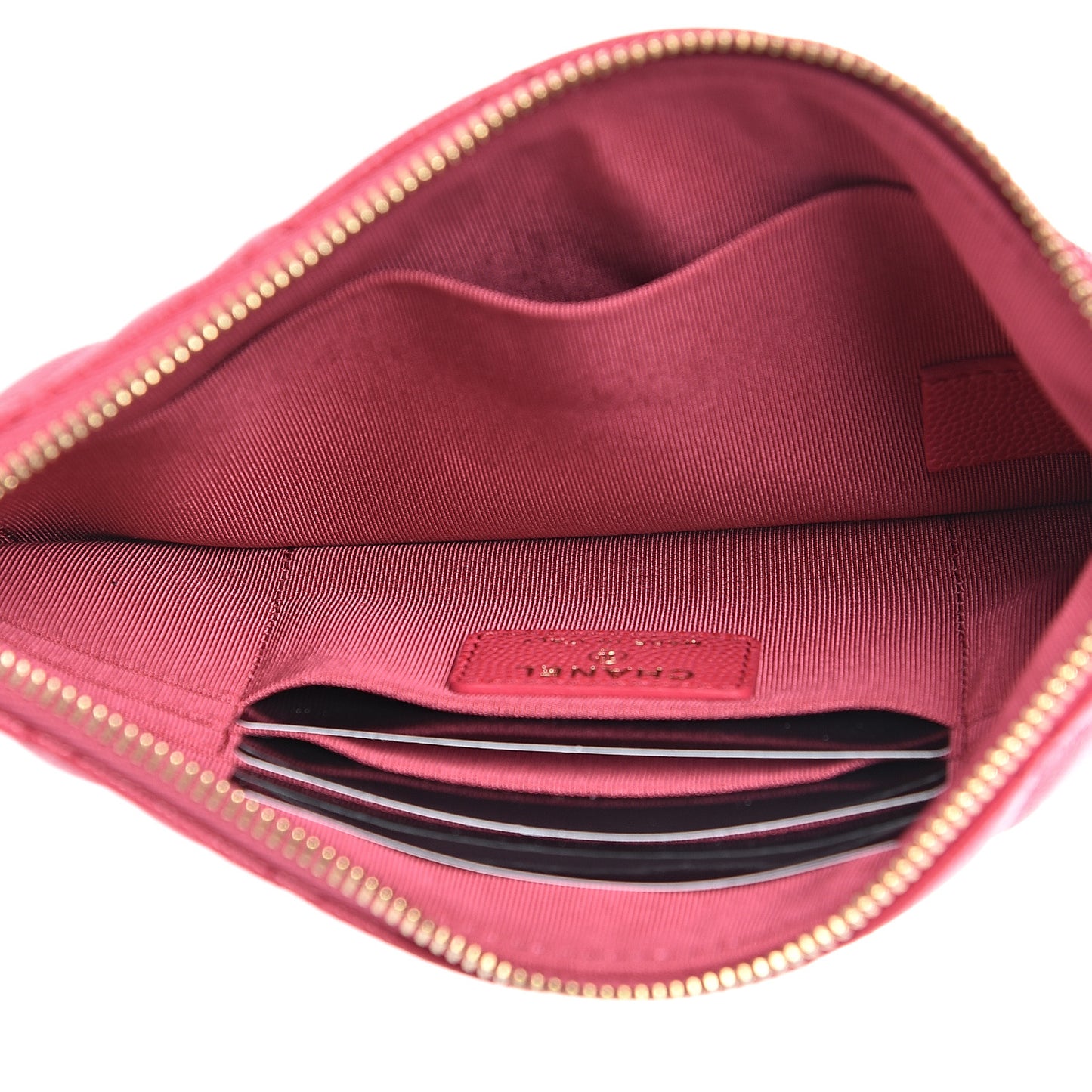 Caviar Quilted Cosmetic Case Pink
