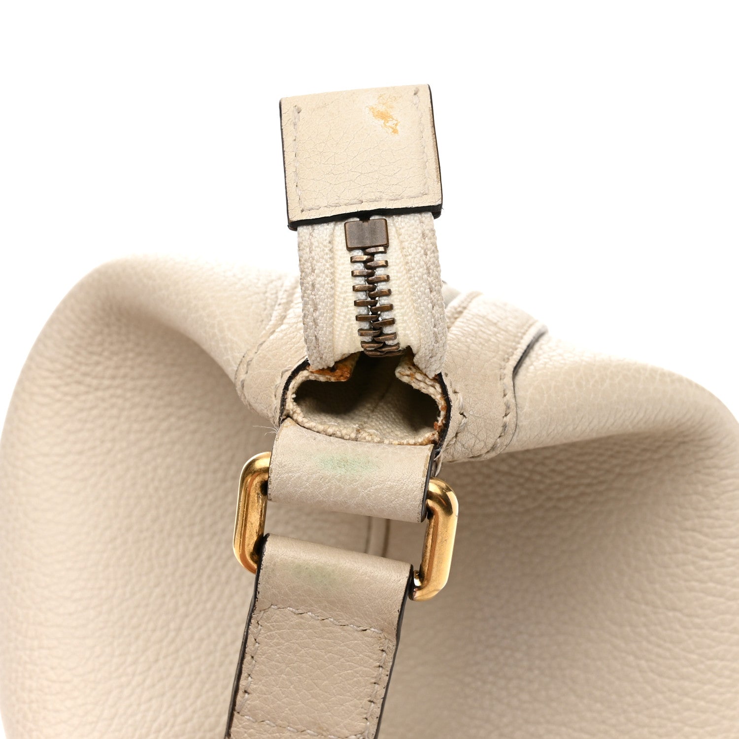 Gucci Grained Calfskin Logo Half Moon Hobo White 15 of 16