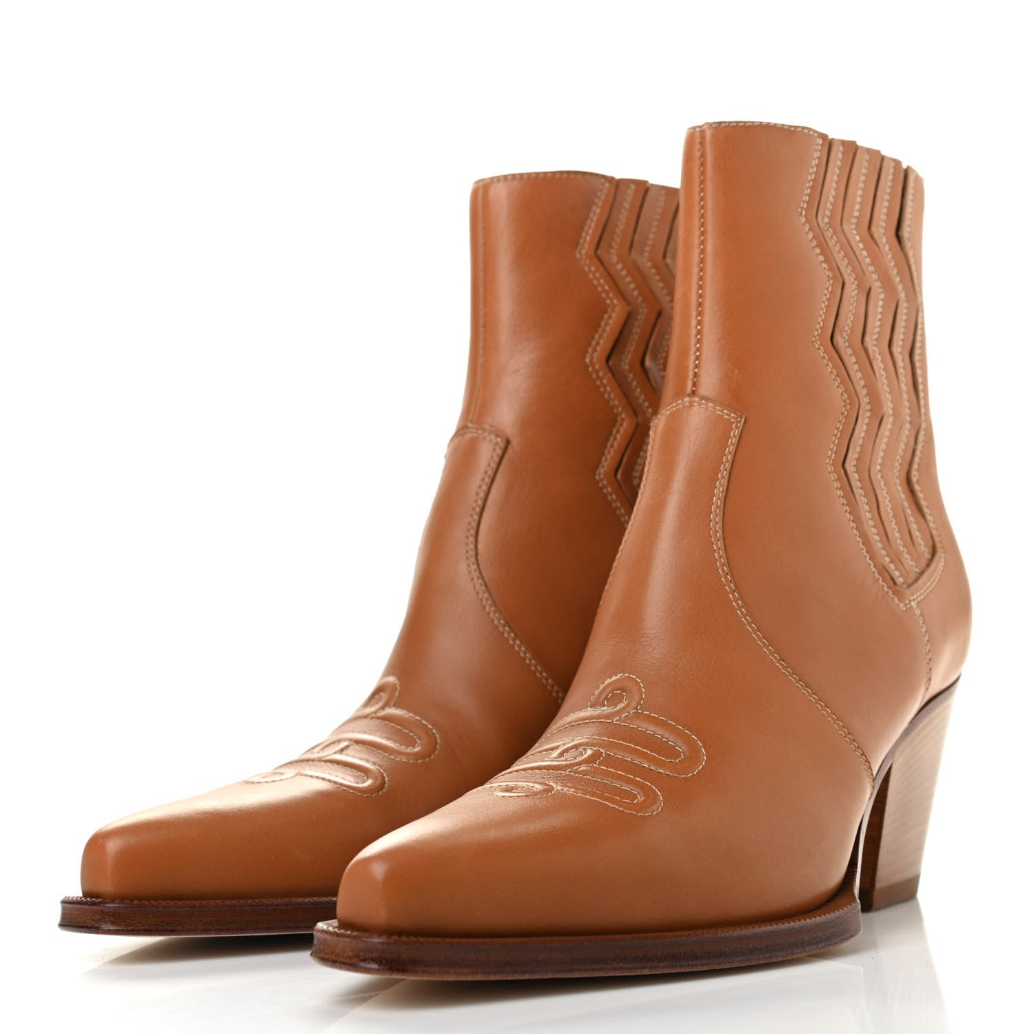Hermes Calfskin Womens Vegas Ankle Boot 38 Naturel 3 of 8