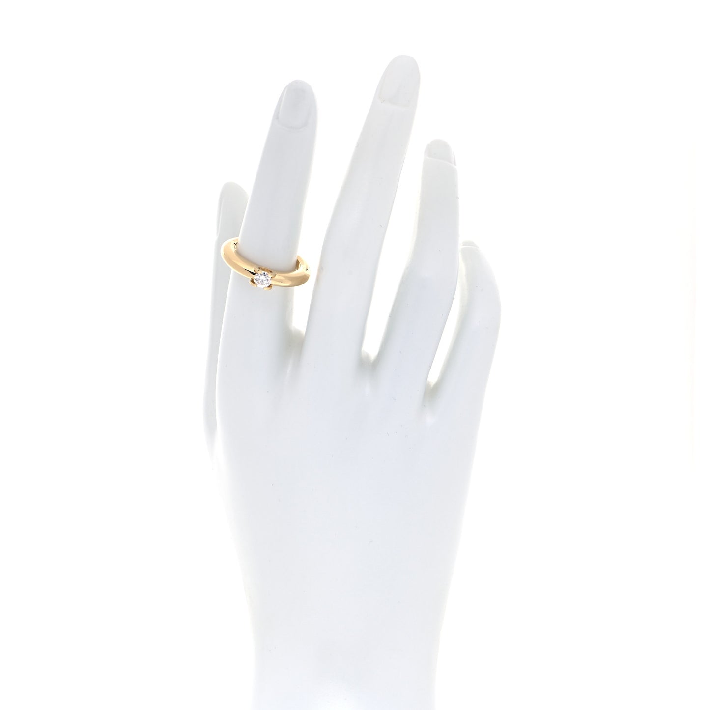 18K Yellow Gold Diamond .28ct Louis Cartier Engagement Ring 54 6.75