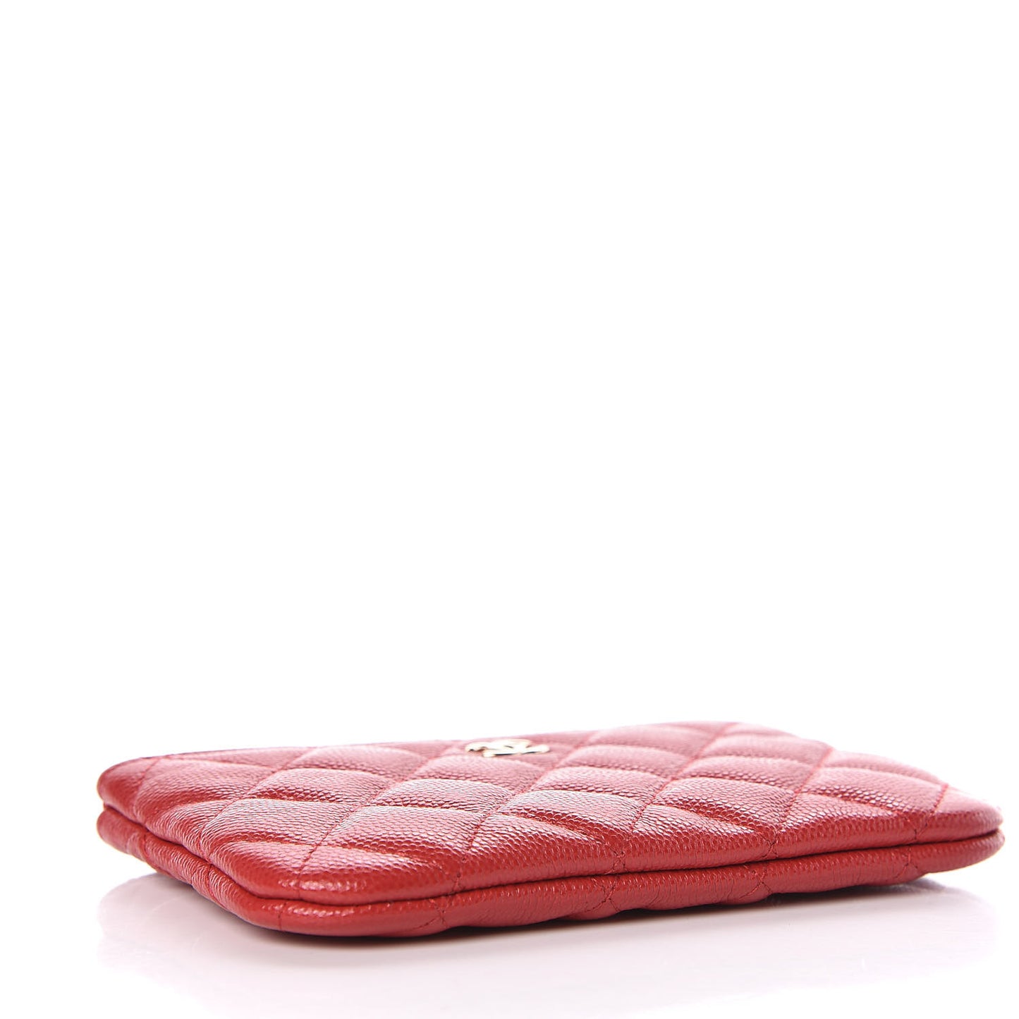 Caviar Quilted Small Cosmetic Case Red