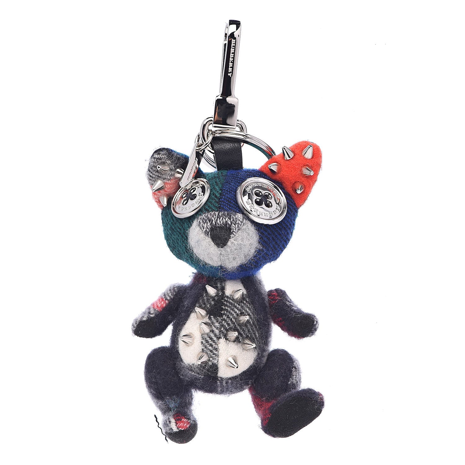 Burberry Cashmere Studded Dave The Fox Bag Charm Navy Multicolor 1 of 2