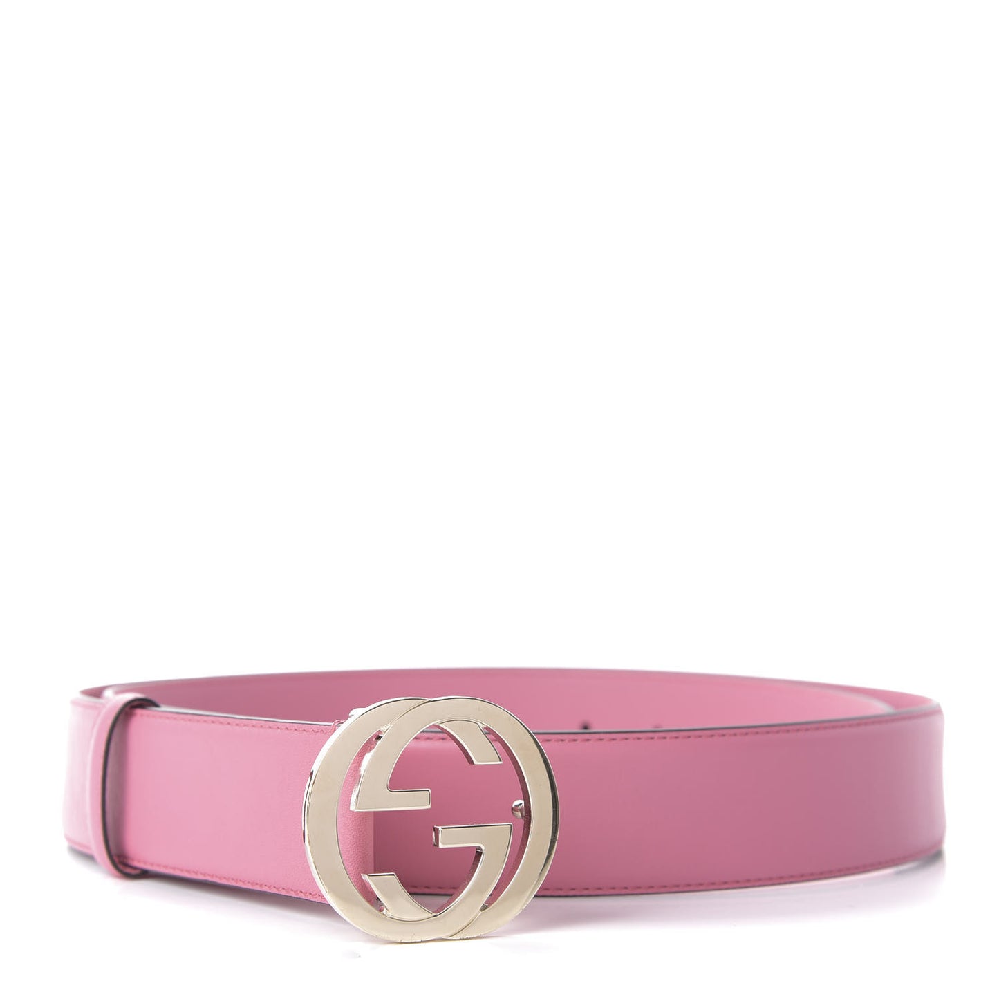 Moon Calfskin Interlocking G 37mm Belt 110 44 Glossy Pink