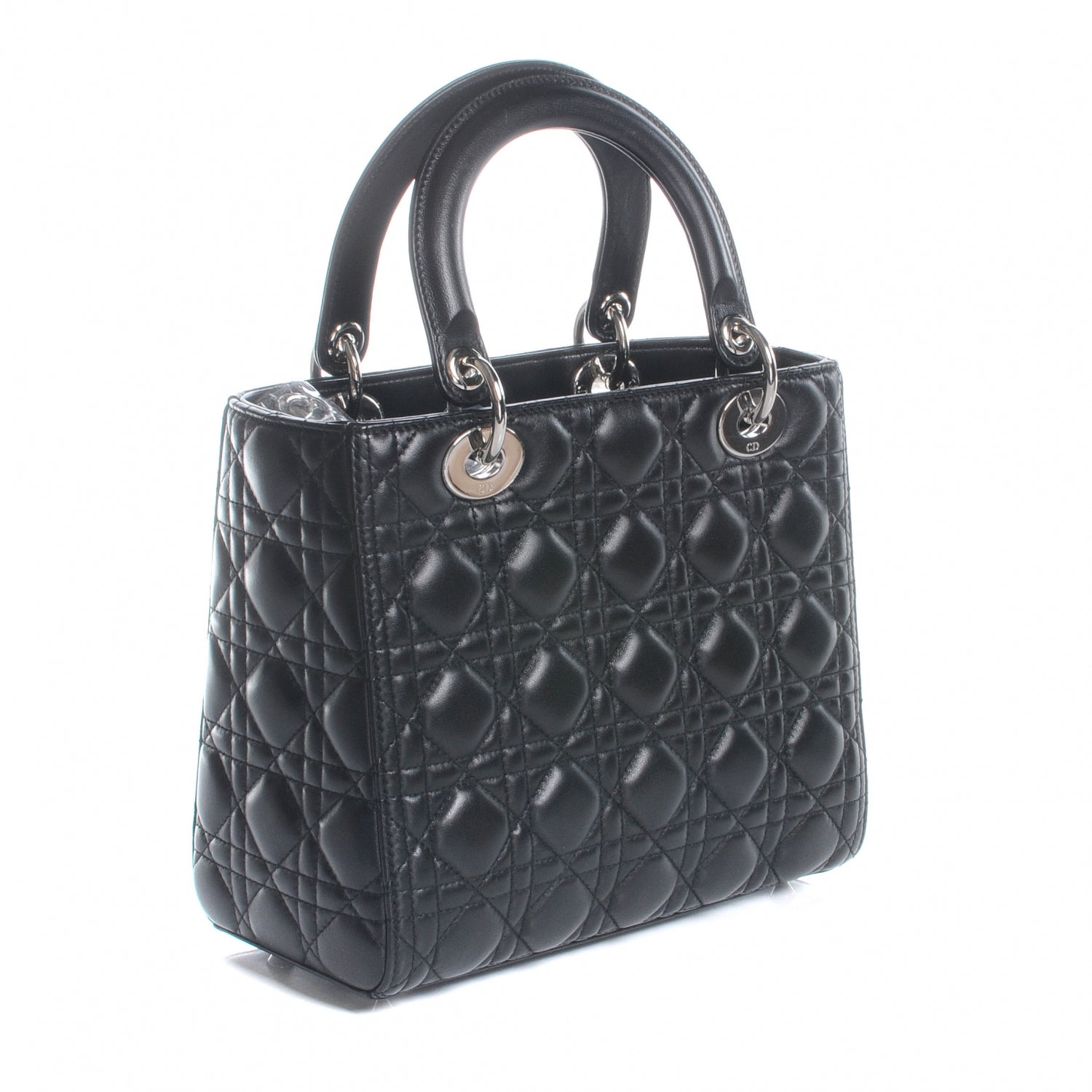 Christian Dior Lambskin Cannage Medium Lady Dior Black 3 of 8