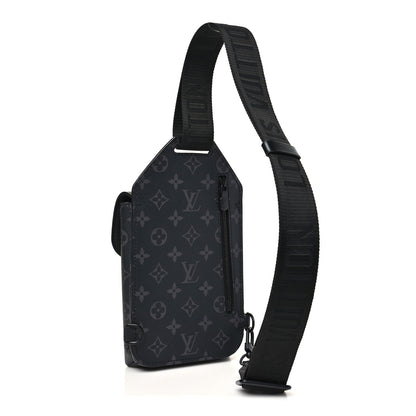 Louis Vuitton Monogram Eclipse Saumur Slingbag Black 2 of 8