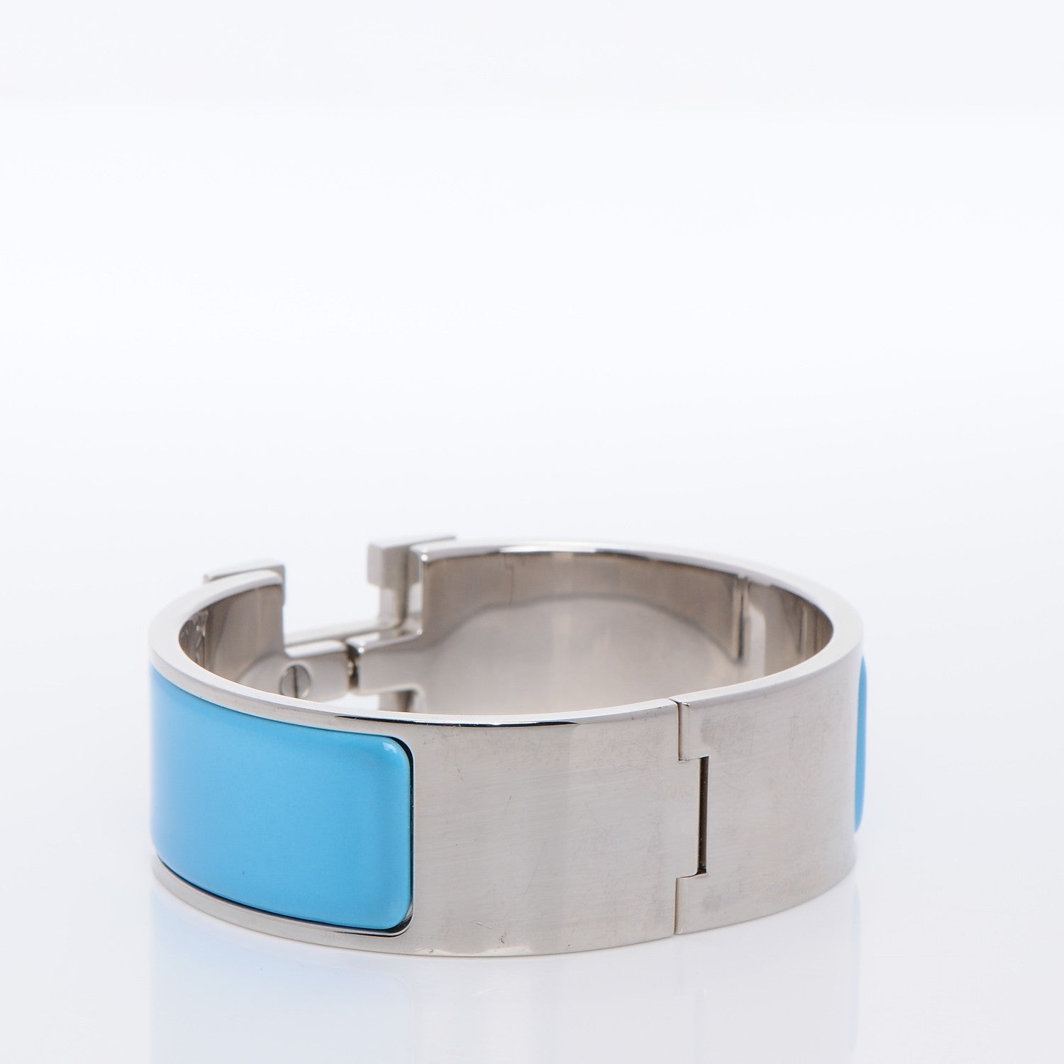 Hermes Enamel Clic Clac H Wide Bracelet PM Blue Jean 3 of 5