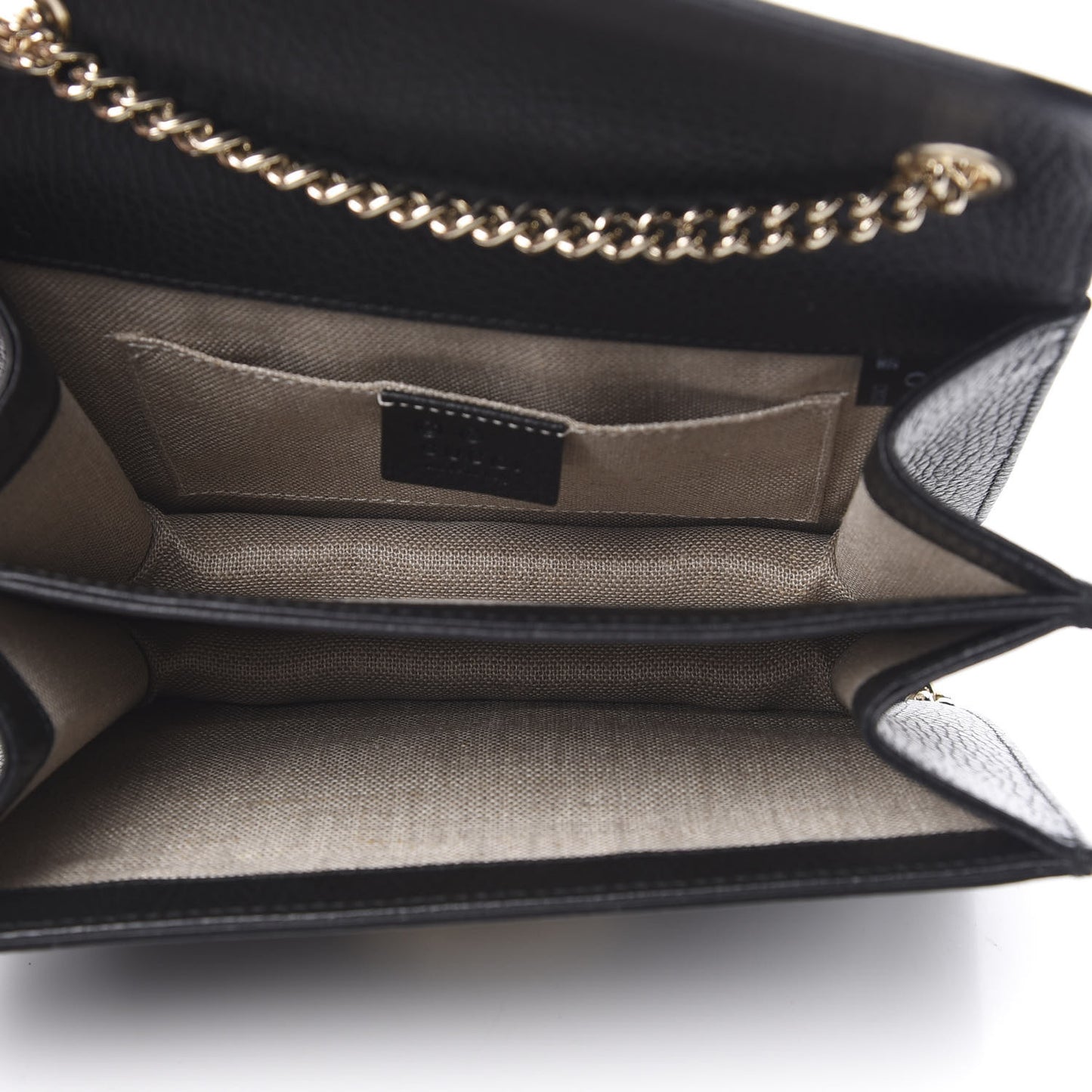 Dollar Calfskin Small Interlocking G Shoulder Bag Black