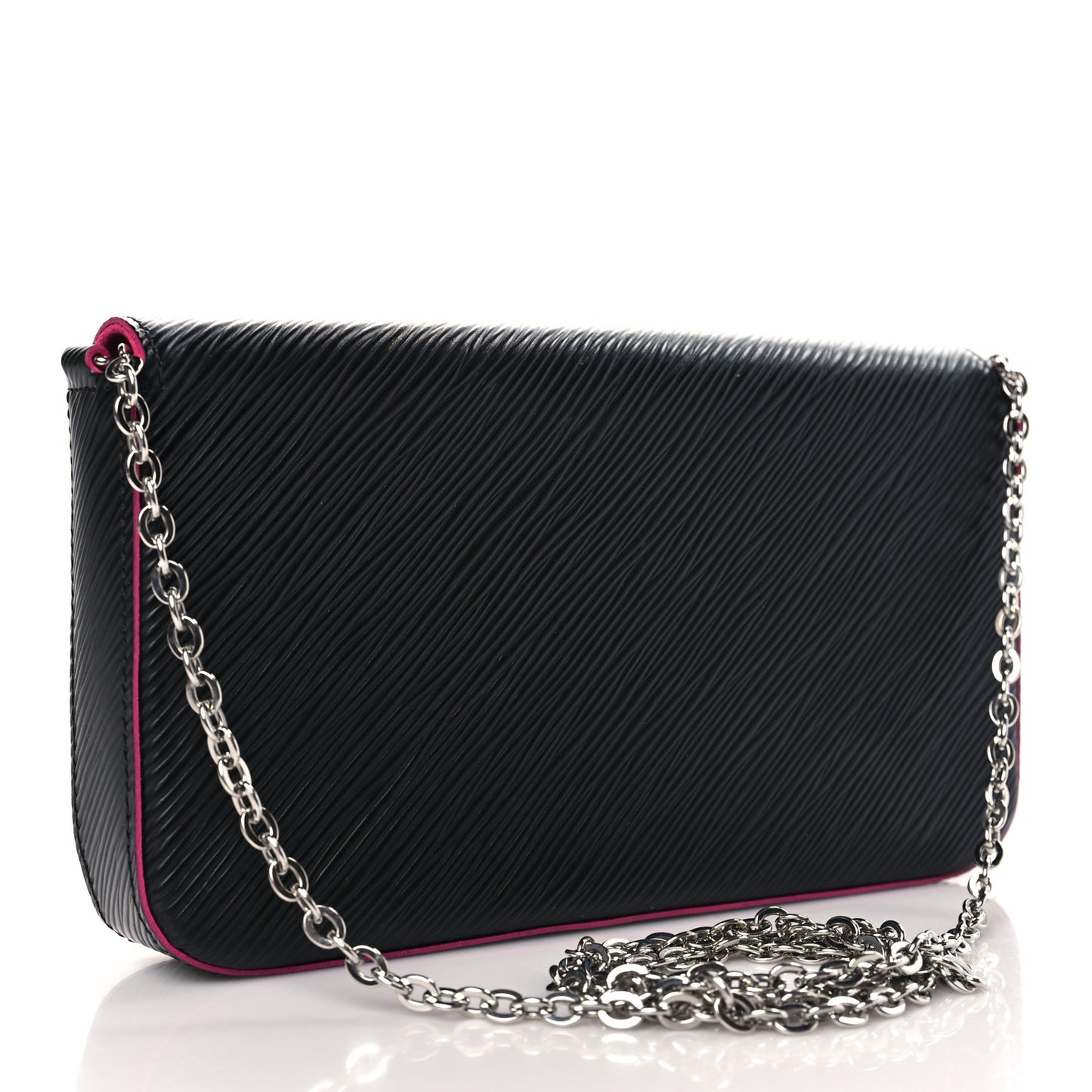 Epi Pochette Felicie Black Hot Pink
