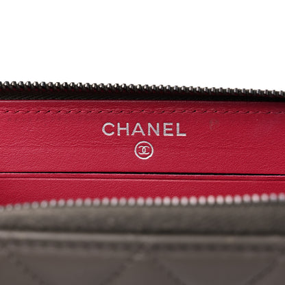 Chanel Aged Calfskin Quilted Small Gabrielle Zip Around Wallet Khaki 8 of 12