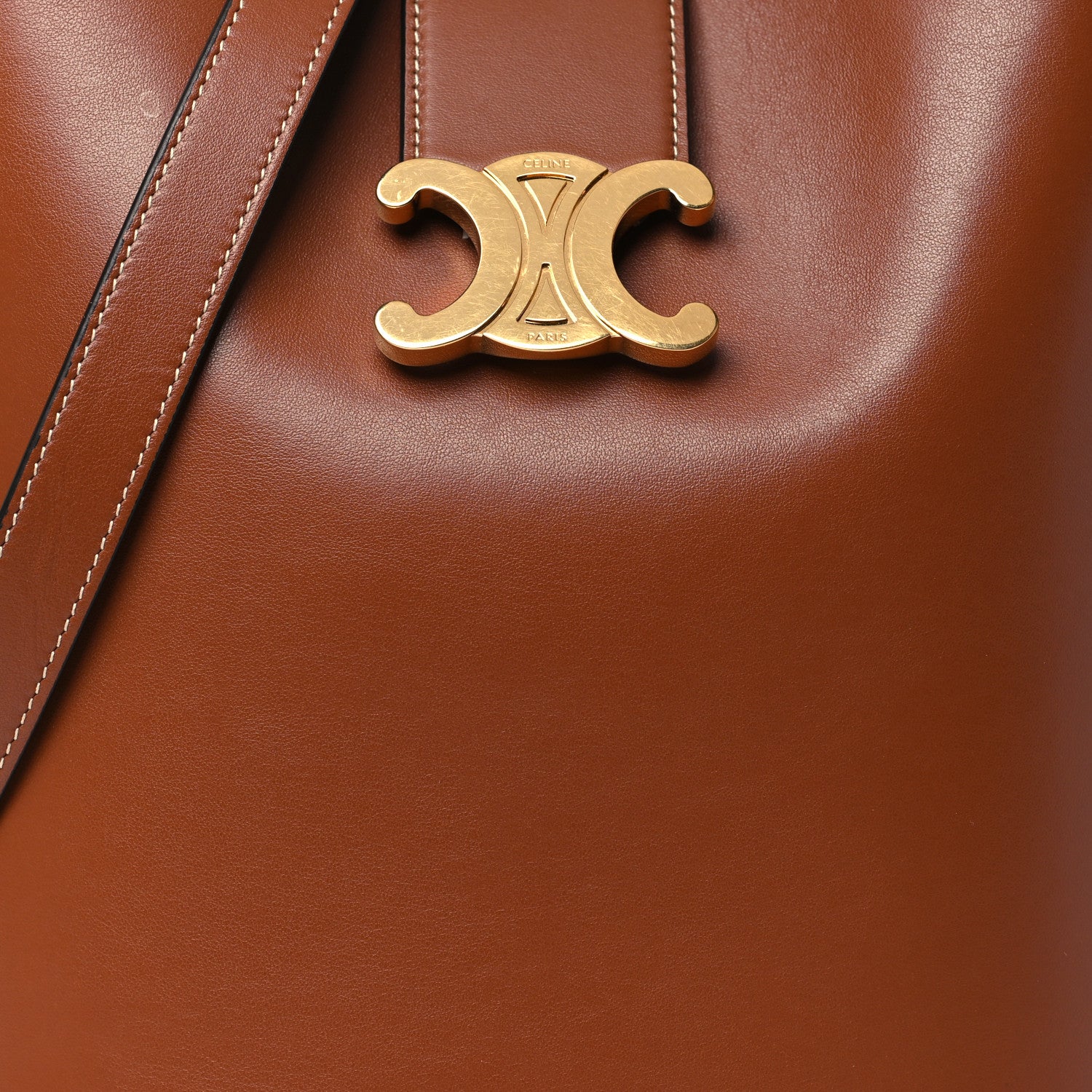 Celine Smooth Calfskin Triomphe Medium Louise Bag Tan 9 of 12