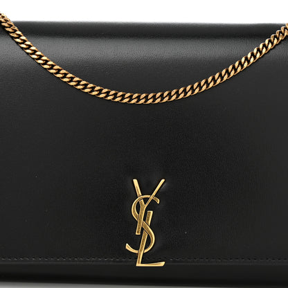 Saint Laurent Glossy Calfskin Monogram Chain Wallet Black 7 of 9