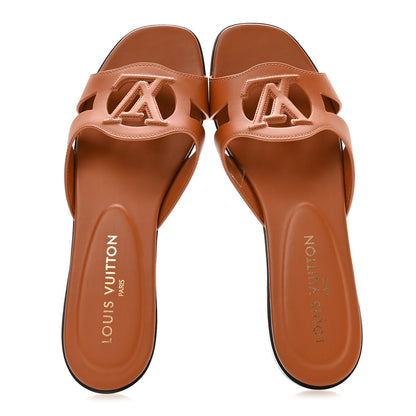 Louis Vuitton Calfskin LV Isola Flat Sandals 40 Tan 2 of 8