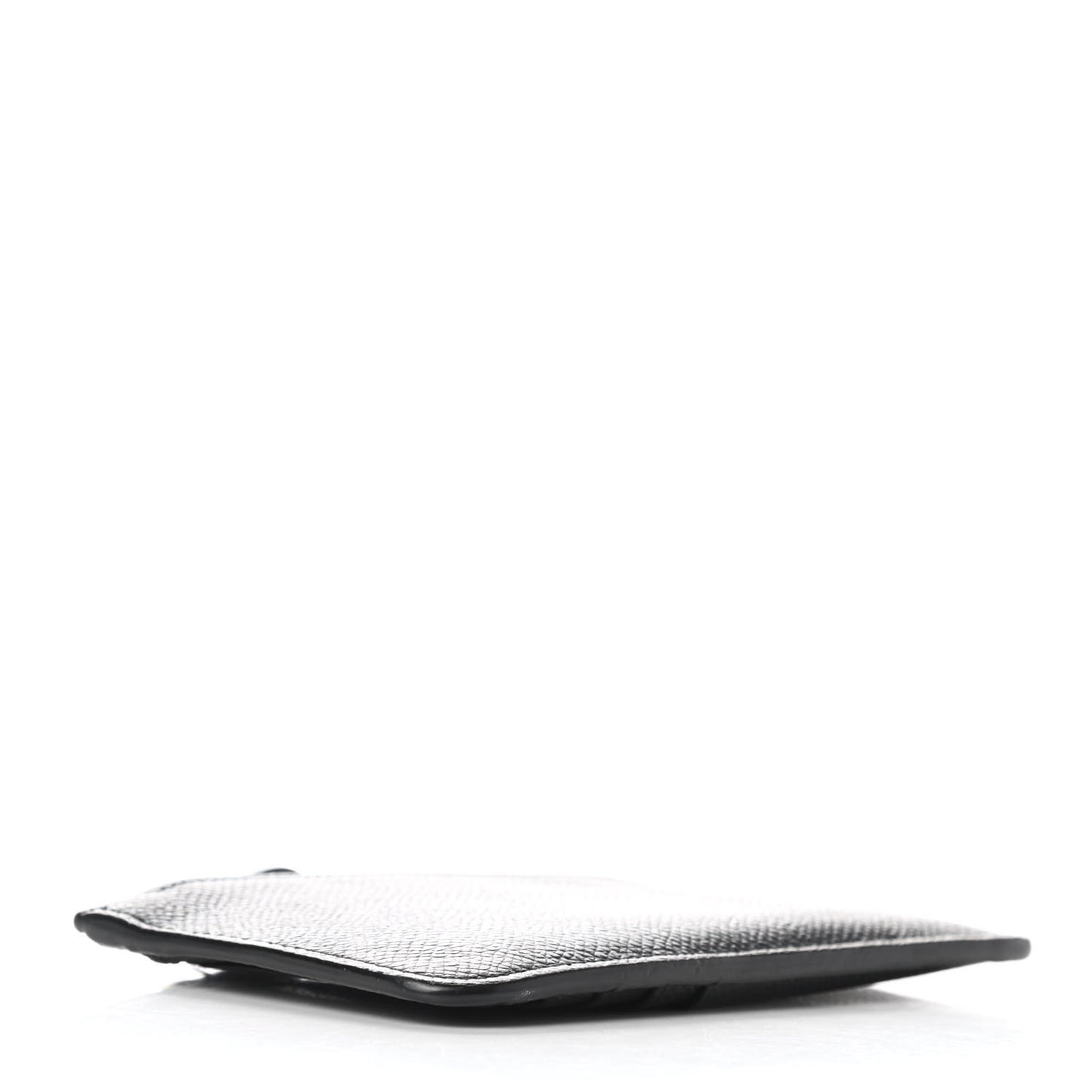 Signature Grained Calfskin Logo Cash Long Coin Card Holder Black White