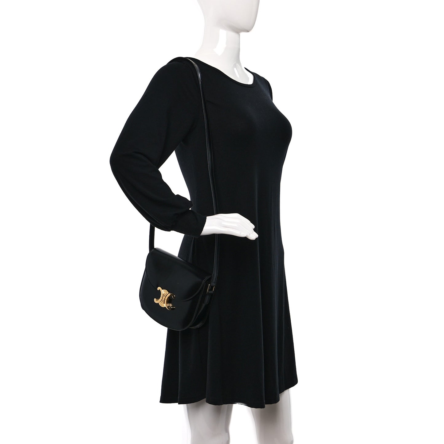 Shiny Calfskin Teen Besace Black