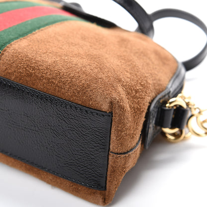 Gucci Suede Patent Web Small Ophidia Dome Shoulder Bag Nocciola Black 11 of 13