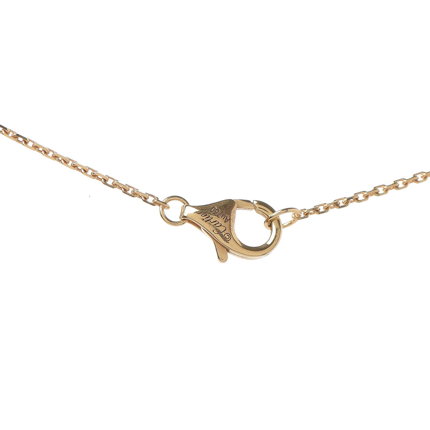 18K Yellow Gold Diamond Mother of Pearl XS Amulette de Cartier Pendant Necklace