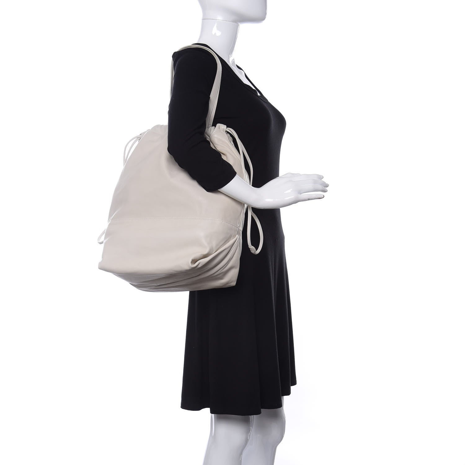 Saint Laurent Lambskin West Shopping Bag Crema Soft 2 of 10