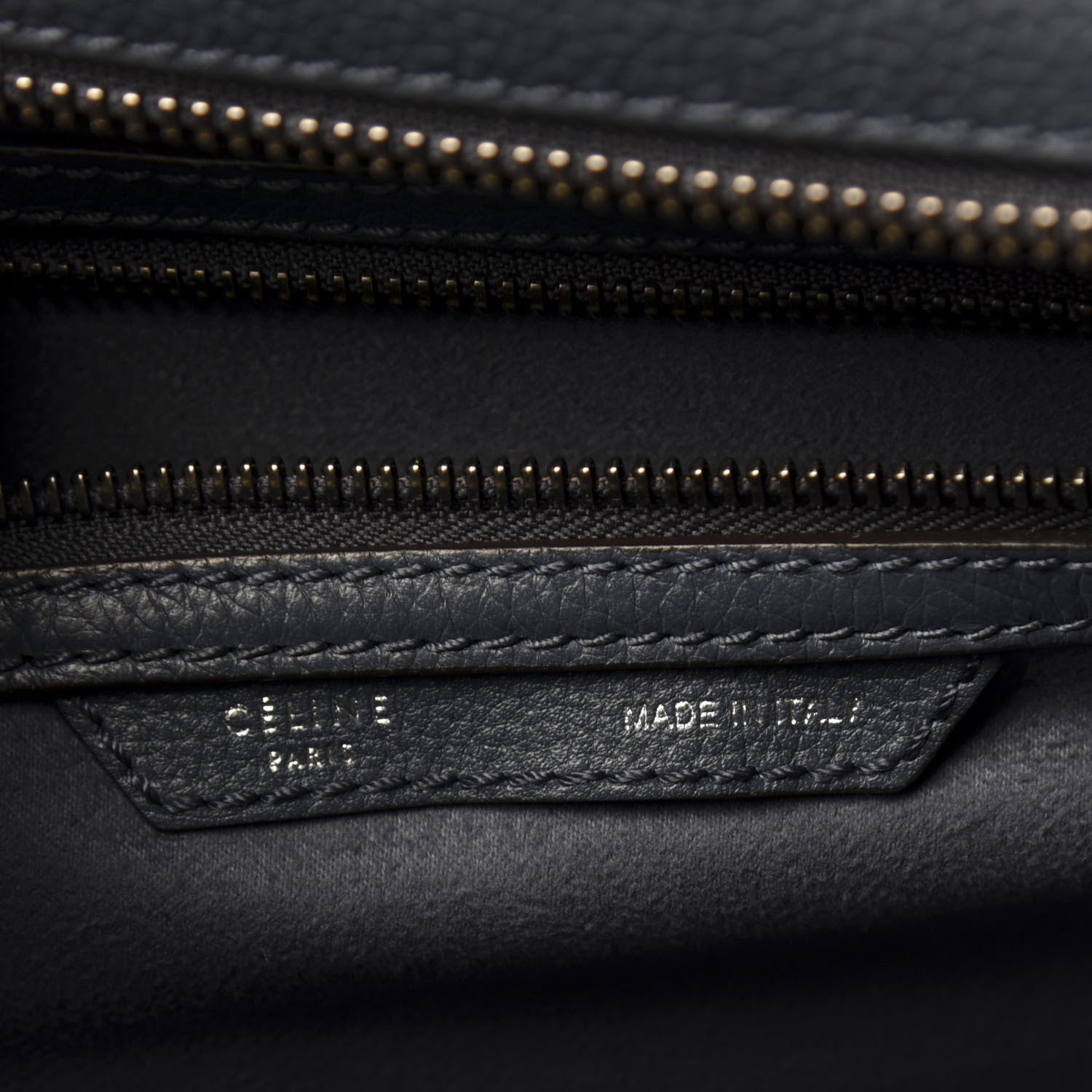 Celine Drummed Calfskin Mini Luggage Blue 8 of 9