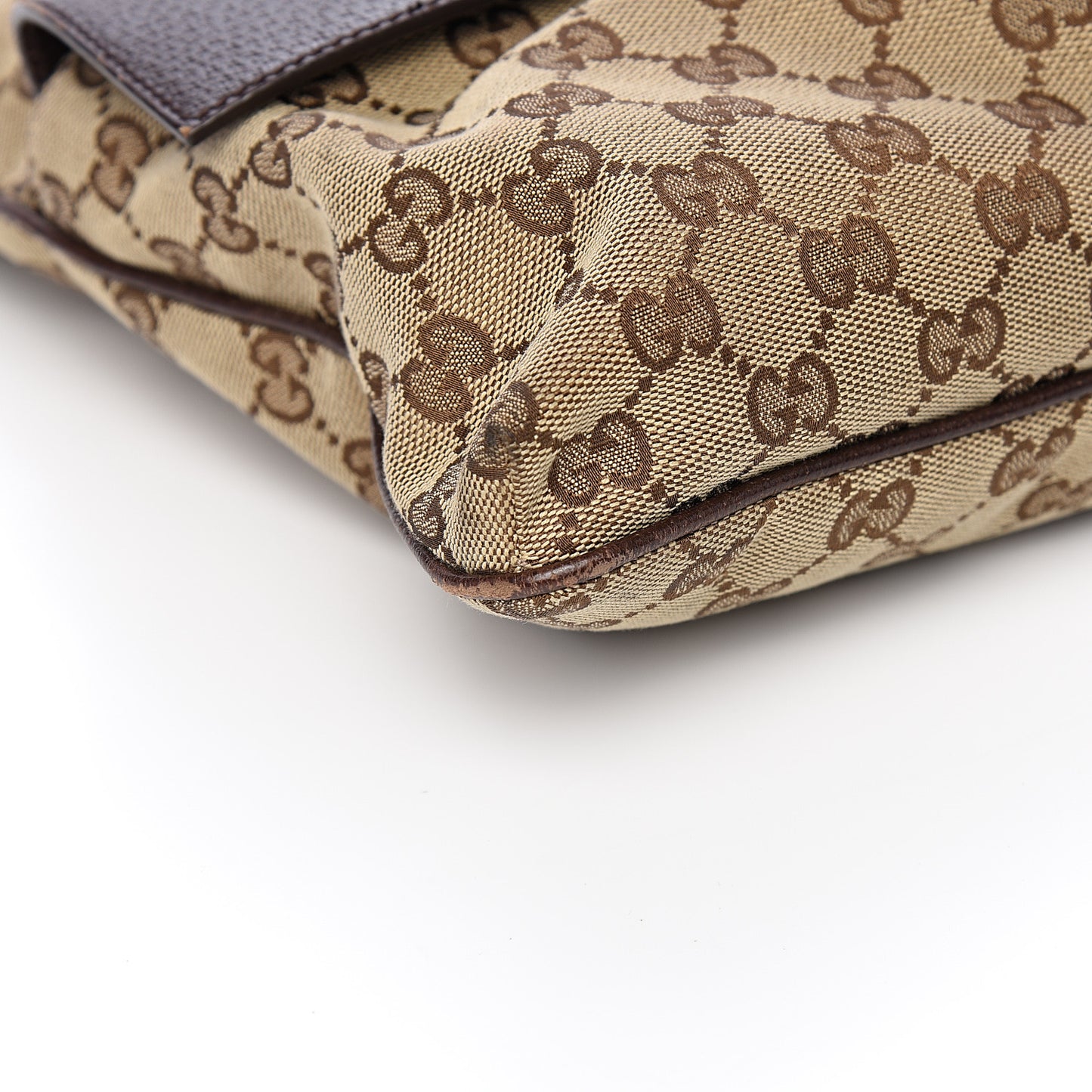 Monogram Web Medium Double Pocket Messenger Bag Dark Brown