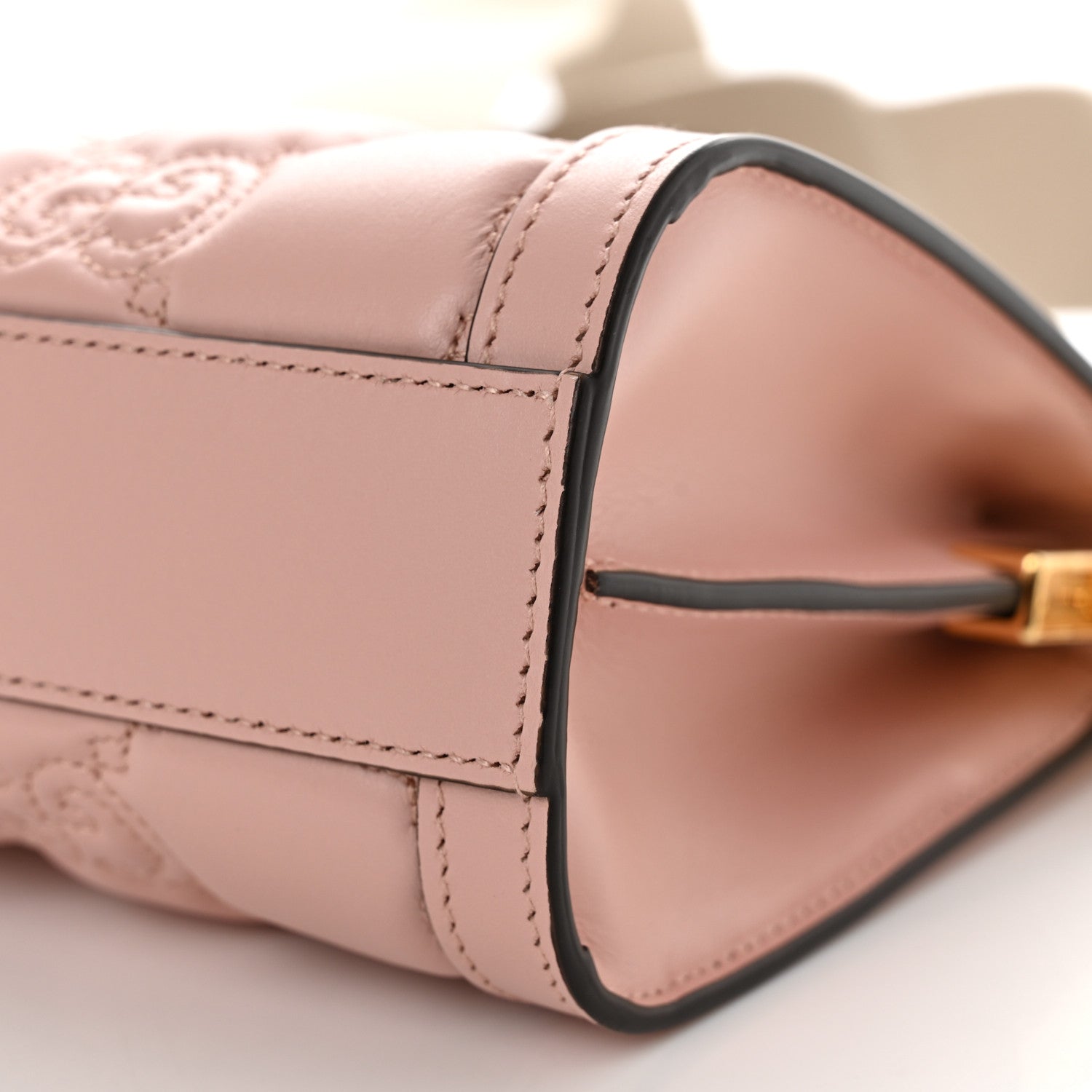 Gucci Calfskin GG Matelasse Small Slim Chain Shoulder Bag Perfect Pink Natural 9 of 10