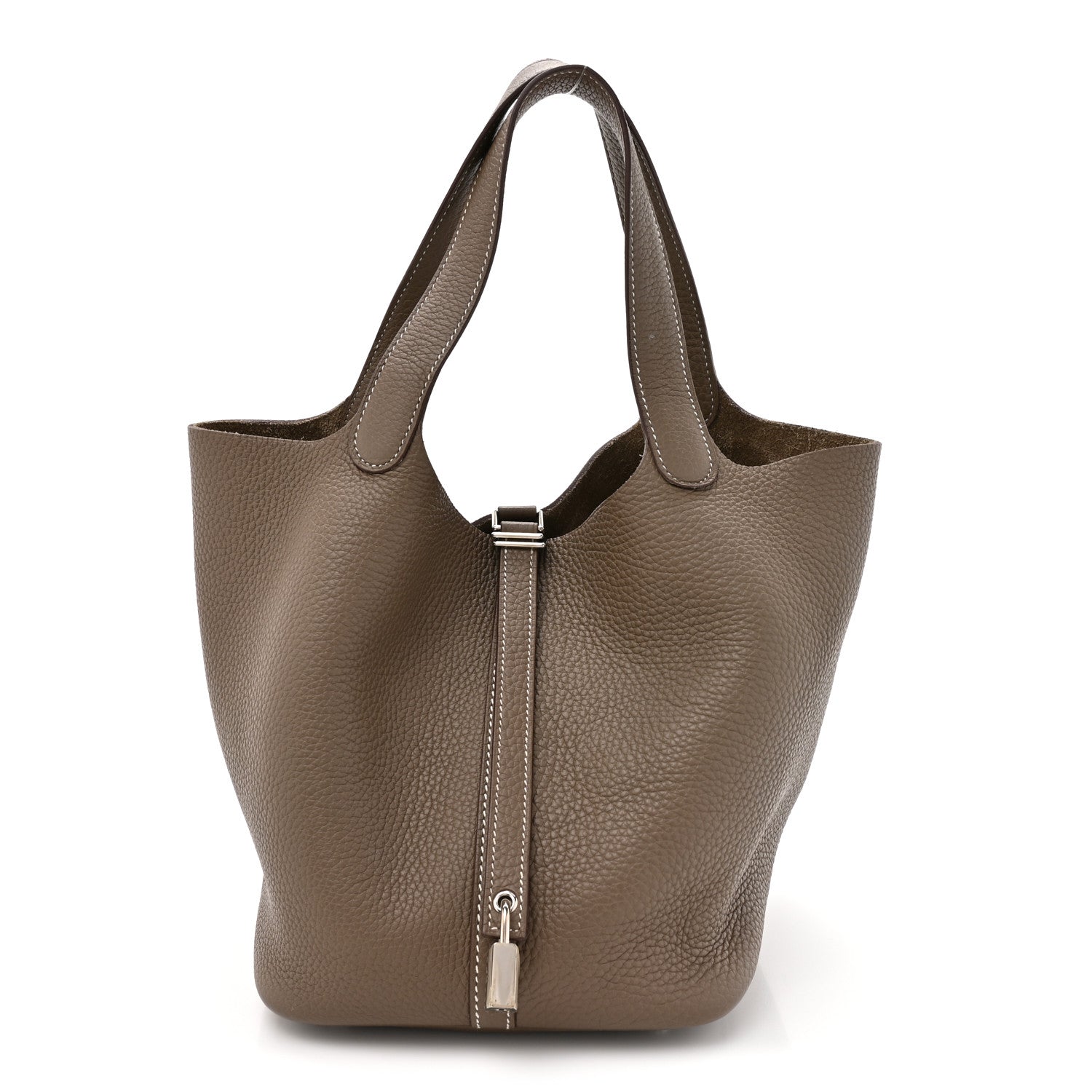 Hermes Taurillon Clemence Picotin Lock 22 MM Etoupe 1 of 11