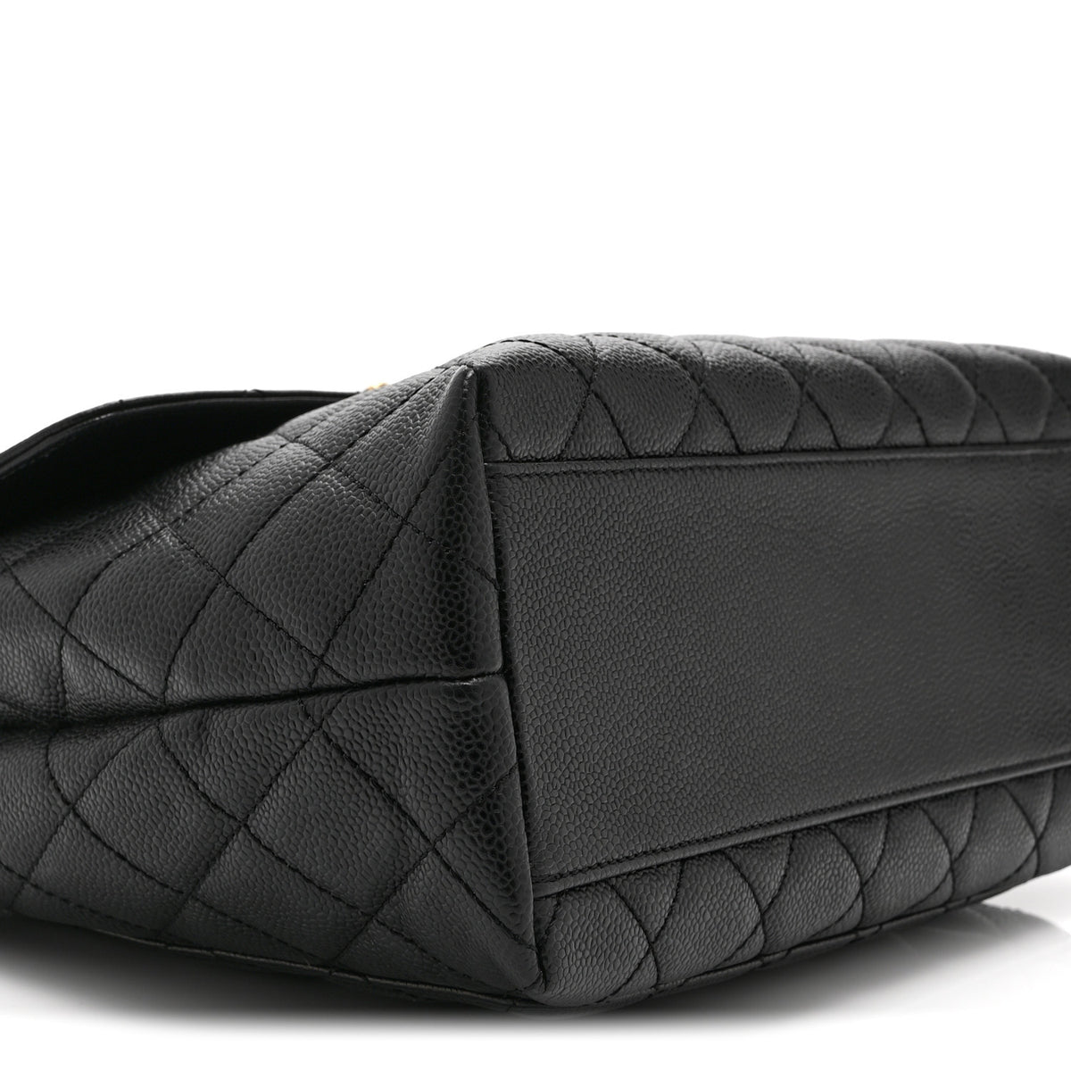 Caviar Quilted Jumbo Kelly Flap Black