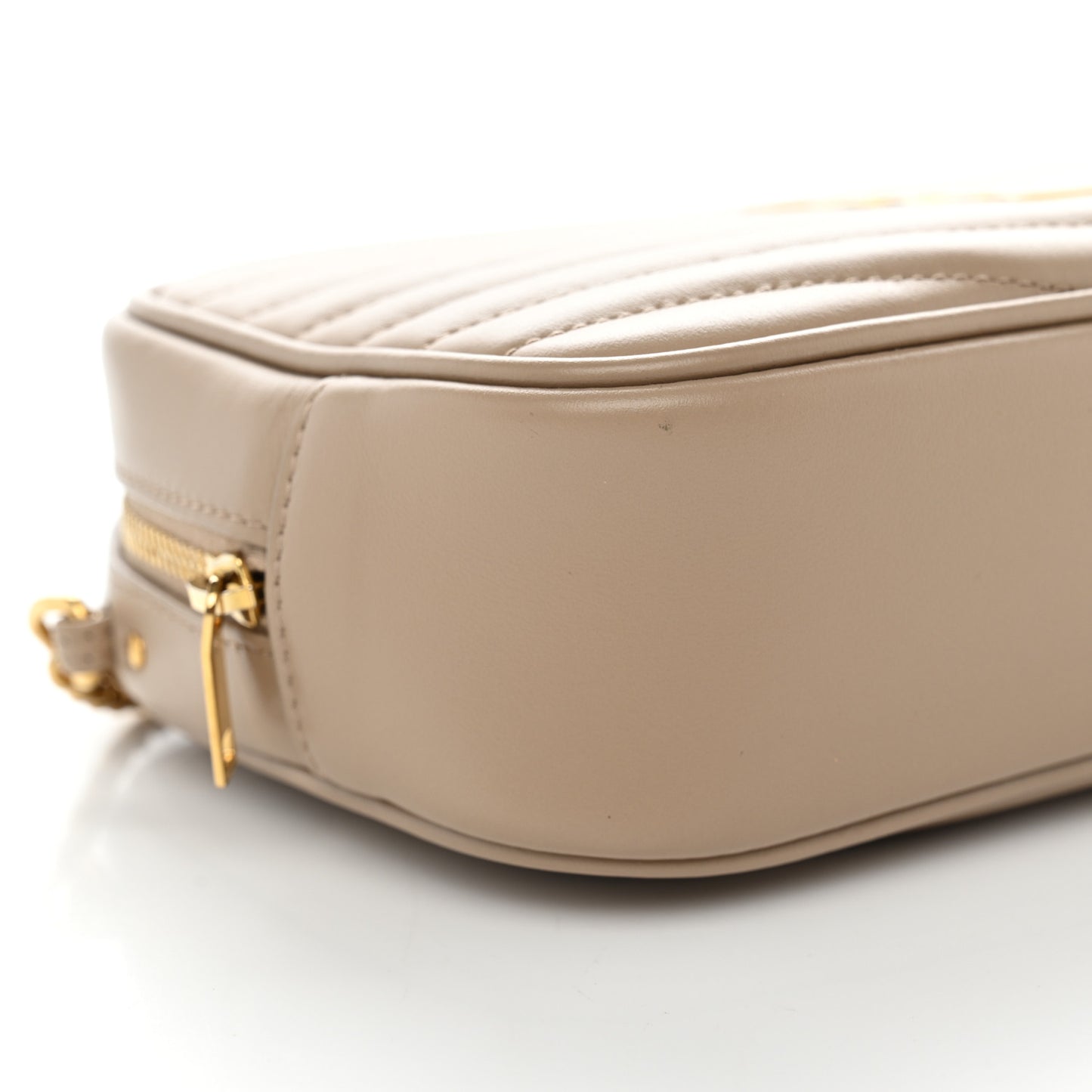 Calfskin Matelasse Monogram Mini Lou Camera Bag Dark Beige