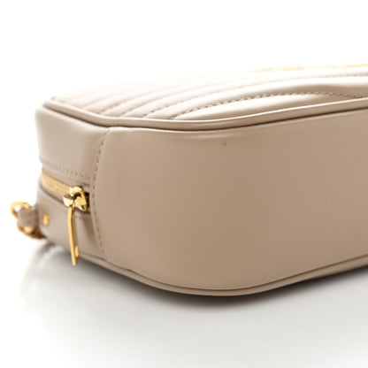Saint Laurent Calfskin Matelasse Monogram Mini Lou Camera Bag Dark Beige 9 of 10