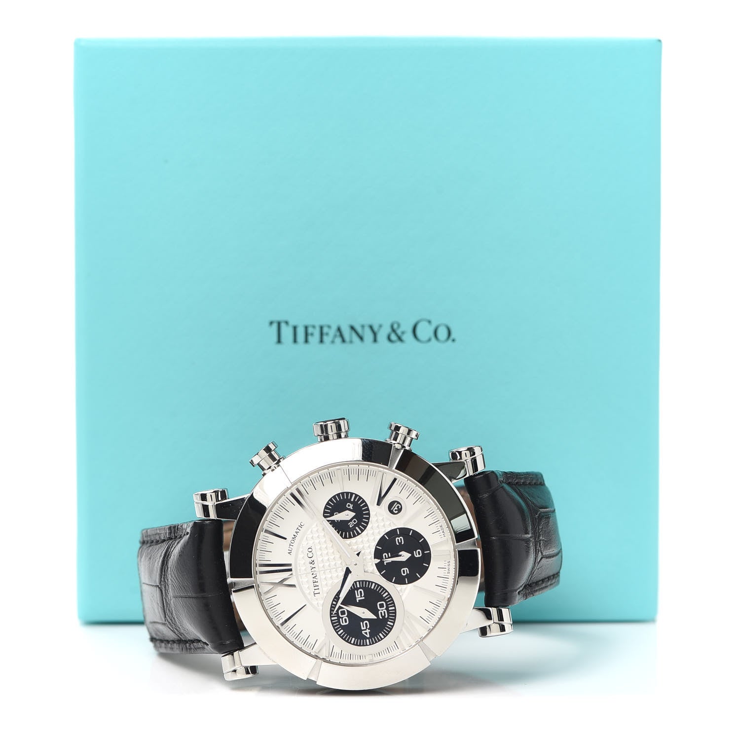 Tiffany Stainless Steel Alligator 42mm Atlas Chronograph Automatic Watch 8 of 8