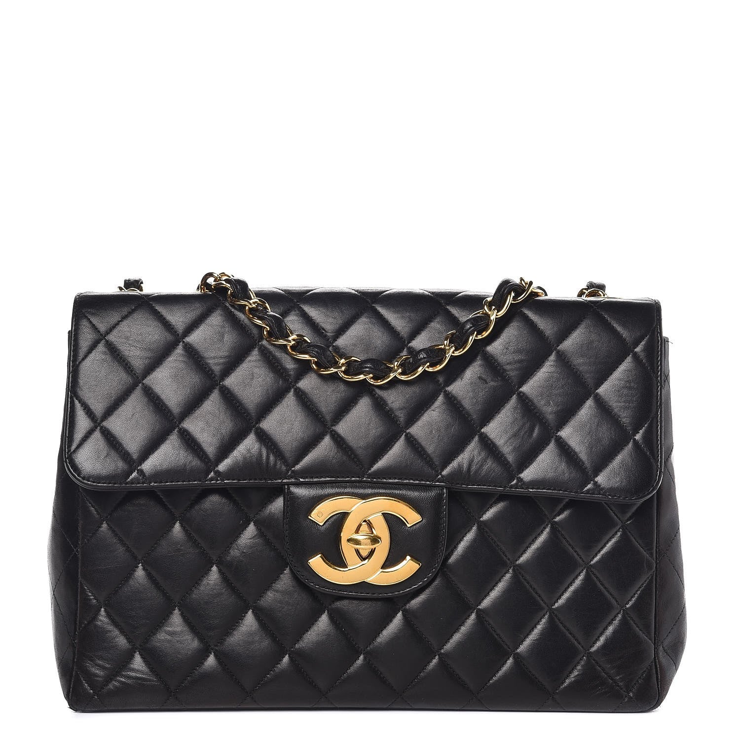 Chanel Lambskin Quilted Jumbo Single Flap Black 1 of 17