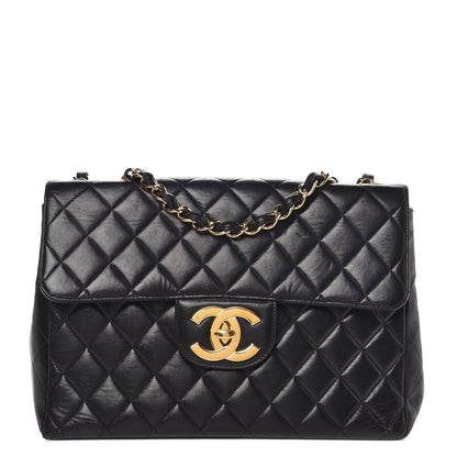 Chanel Lambskin Quilted Jumbo Single Flap Black 1 of 17