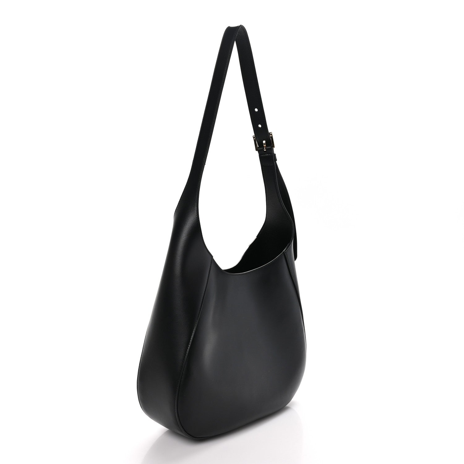 Prada City Calfskin Triangle Large Hobo Shoulder Bag Black 2 of 8