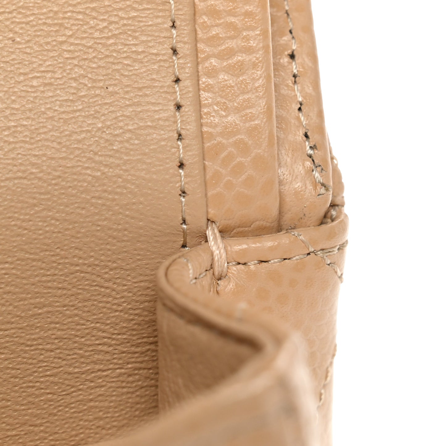 Caviar Quilted Small Double Flap Beige
