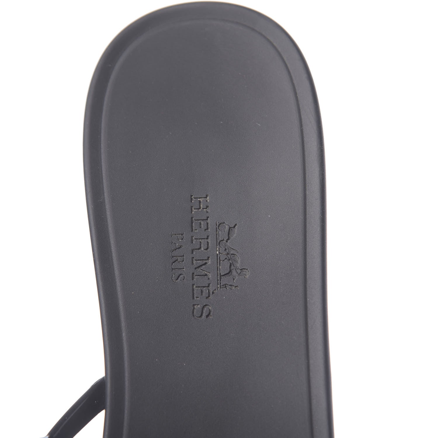 Hermes Rubber Chaine d'Ancre Rivage Sandals 38 Black 6 of 7