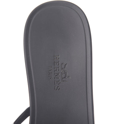 Hermes Rubber Chaine d'Ancre Rivage Sandals 38 Black 6 of 7