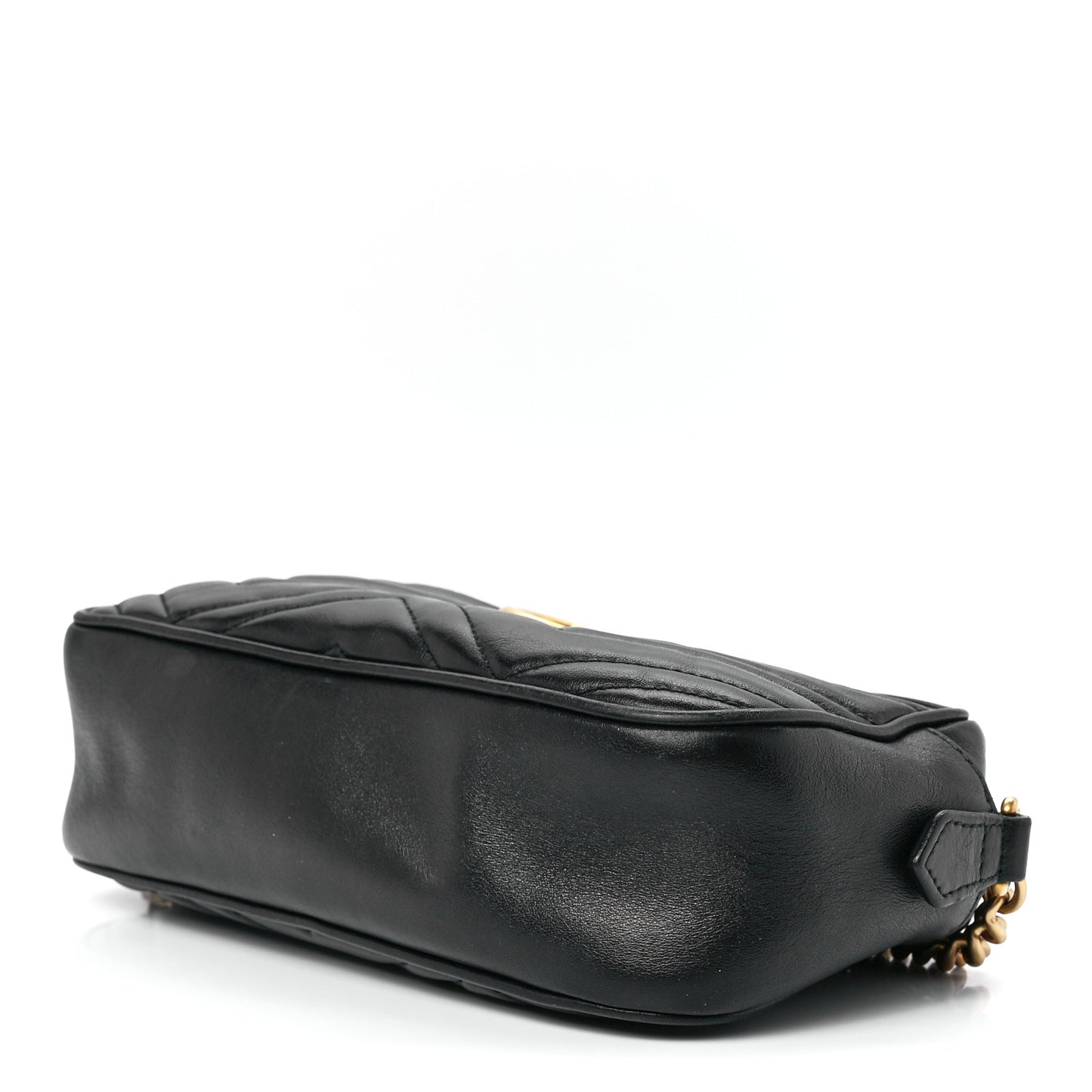 Calfskin Matelasse Small GG Marmont Chain Shoulder Bag Black