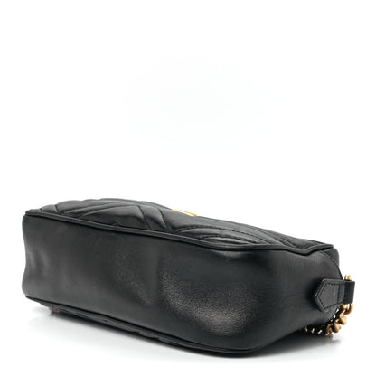 Gucci Calfskin Matelasse Small GG Marmont Chain Shoulder Bag Black 9 of 11