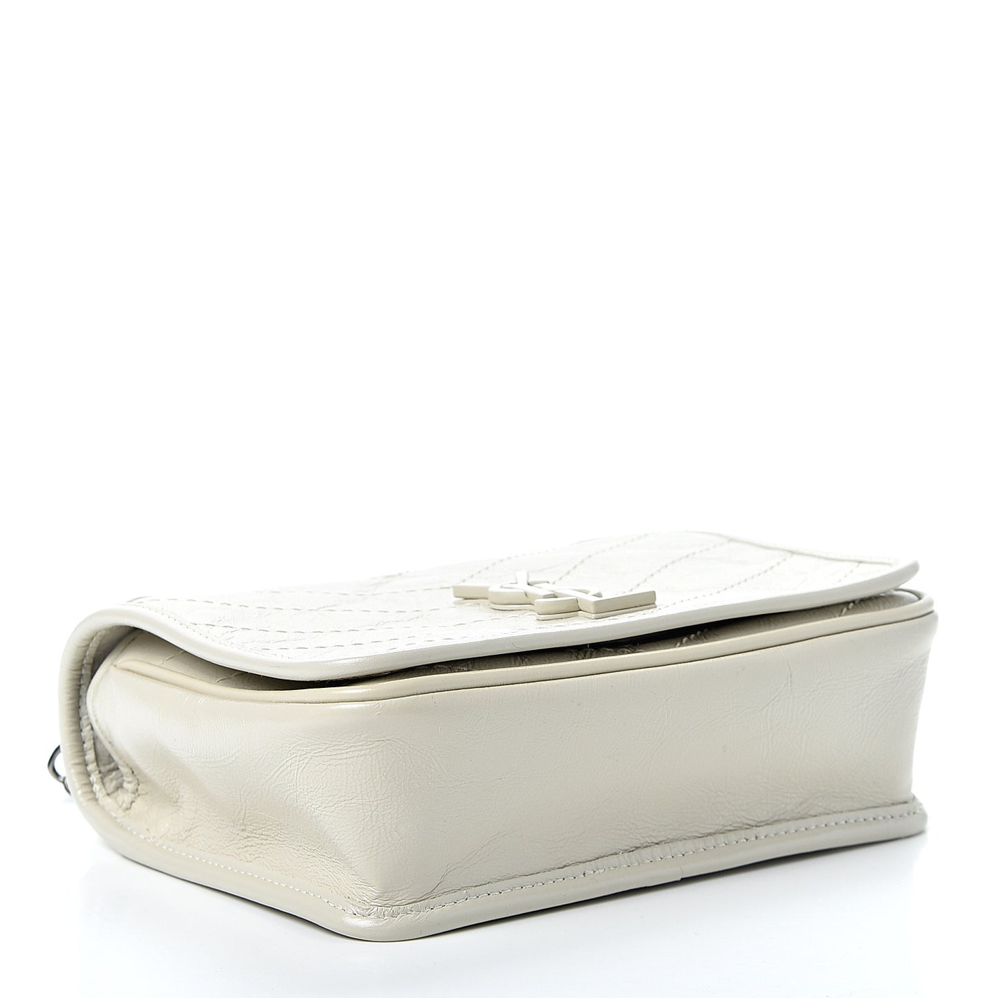 Crinkled Calfskin Matelasse Monogram Niki Chain Wallet Crema Soft