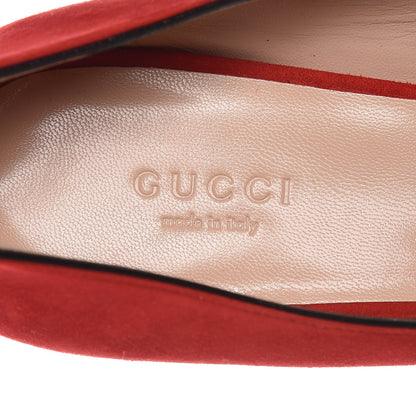 Gucci Kid Scamosciato GG Marmont Fringe 50mm Loafer Pumps 39 Vulcanic Red 6 of 8