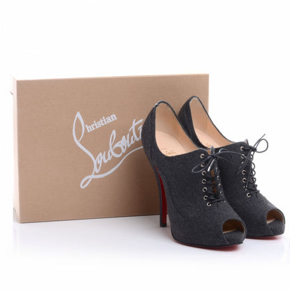 Christian Louboutin Flannel Lady Derby 120 Ankle Boots 38.5 Dark Grey 8 of 8