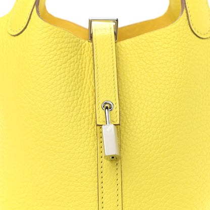 Hermes Taurillon Clemence Picotin Lock 18 PM Lime 8 of 11