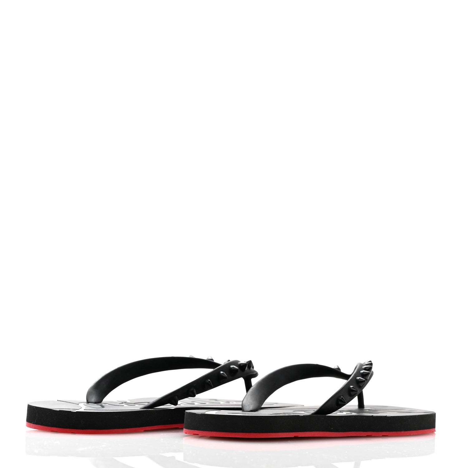 Christian Louboutin Rubber Spike Loubi Donna Flip Flop 38 Black 5 of 8