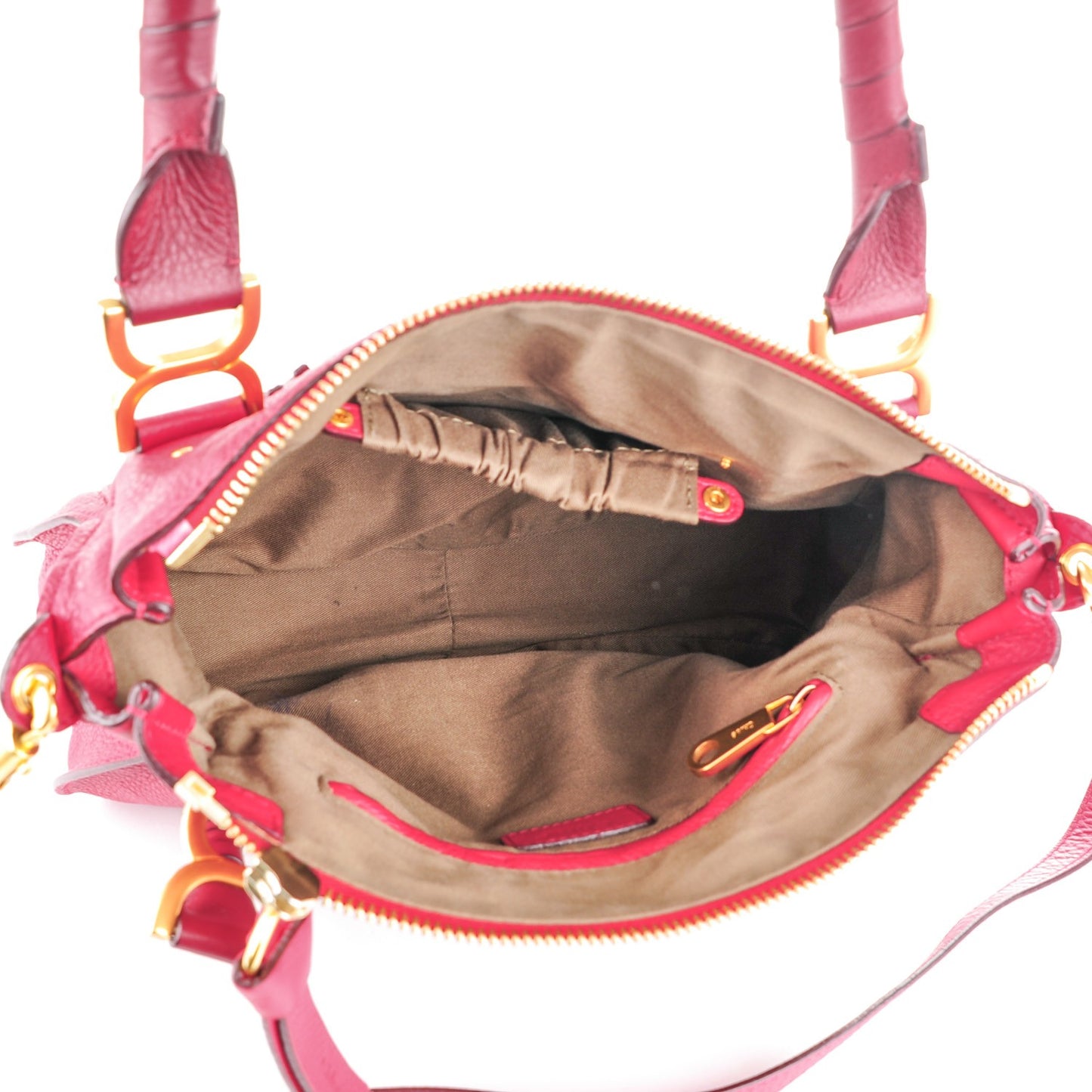 Calfskin Medium Marcie Satchel Peony Red