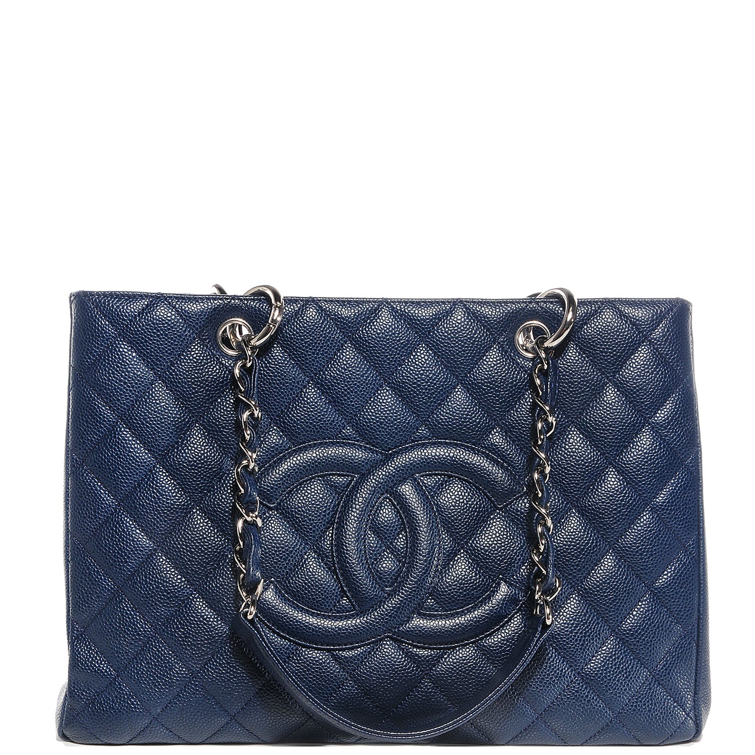 Chanel Caviar Grand Shopping Tote GST Dark Blue 1 of 7