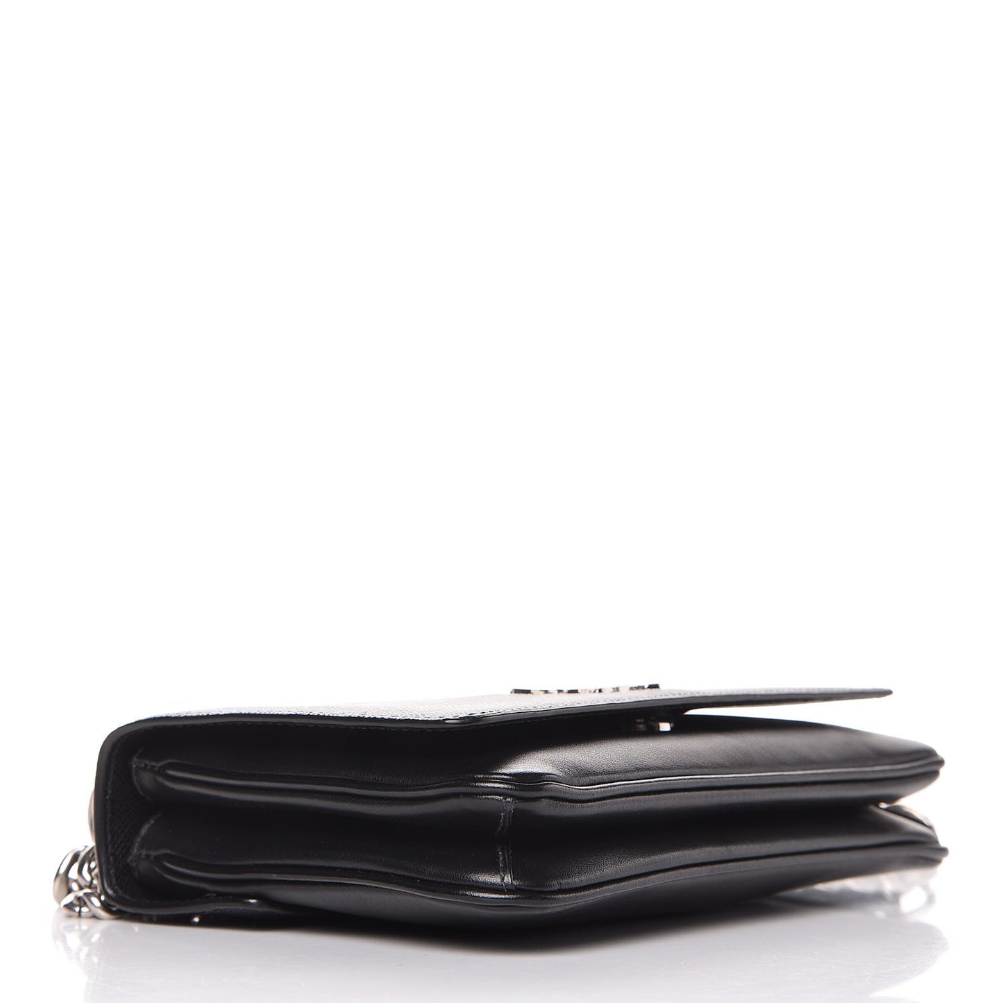 Saffiano Soft Calf Chain Crossbody Bag Black