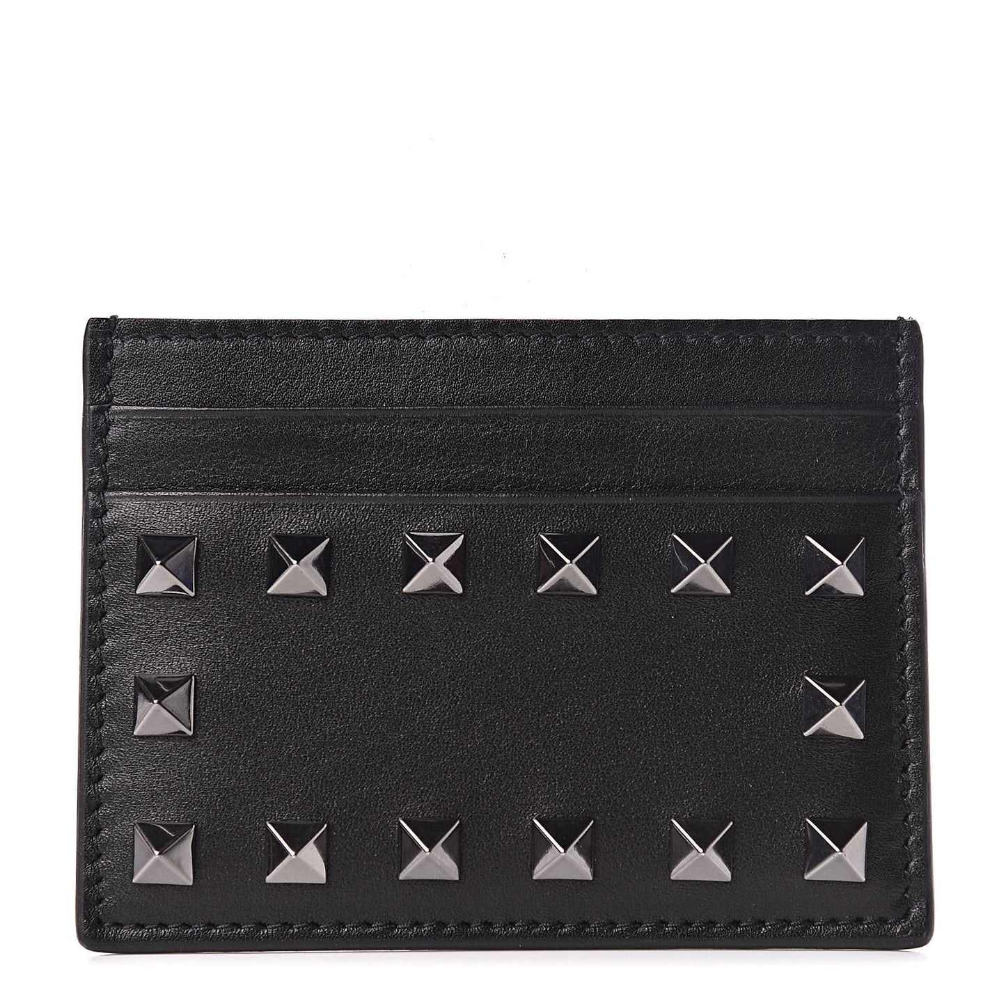Vitello Rockstud Card Holder Black