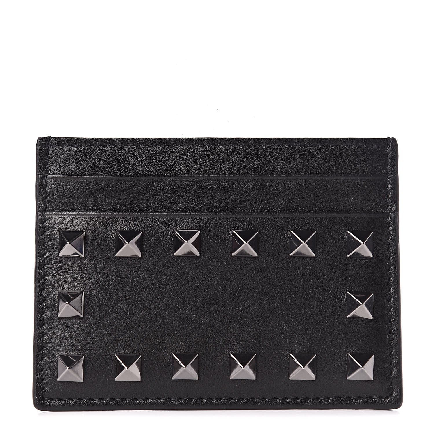 Valentino Garavani Vitello Rockstud Card Holder Black 1 of 8