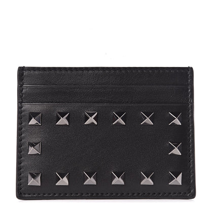 Valentino Garavani Vitello Rockstud Card Holder Black 1 of 8