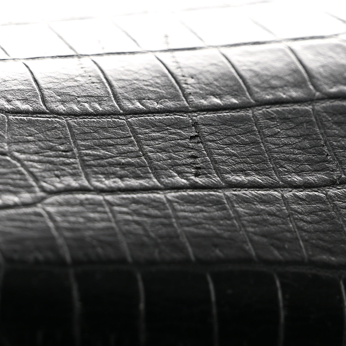 Saint Laurent Calfskin Crocodile Embossed Medium Classic Monogram Kate Tassel Satchel Black 11 of 13